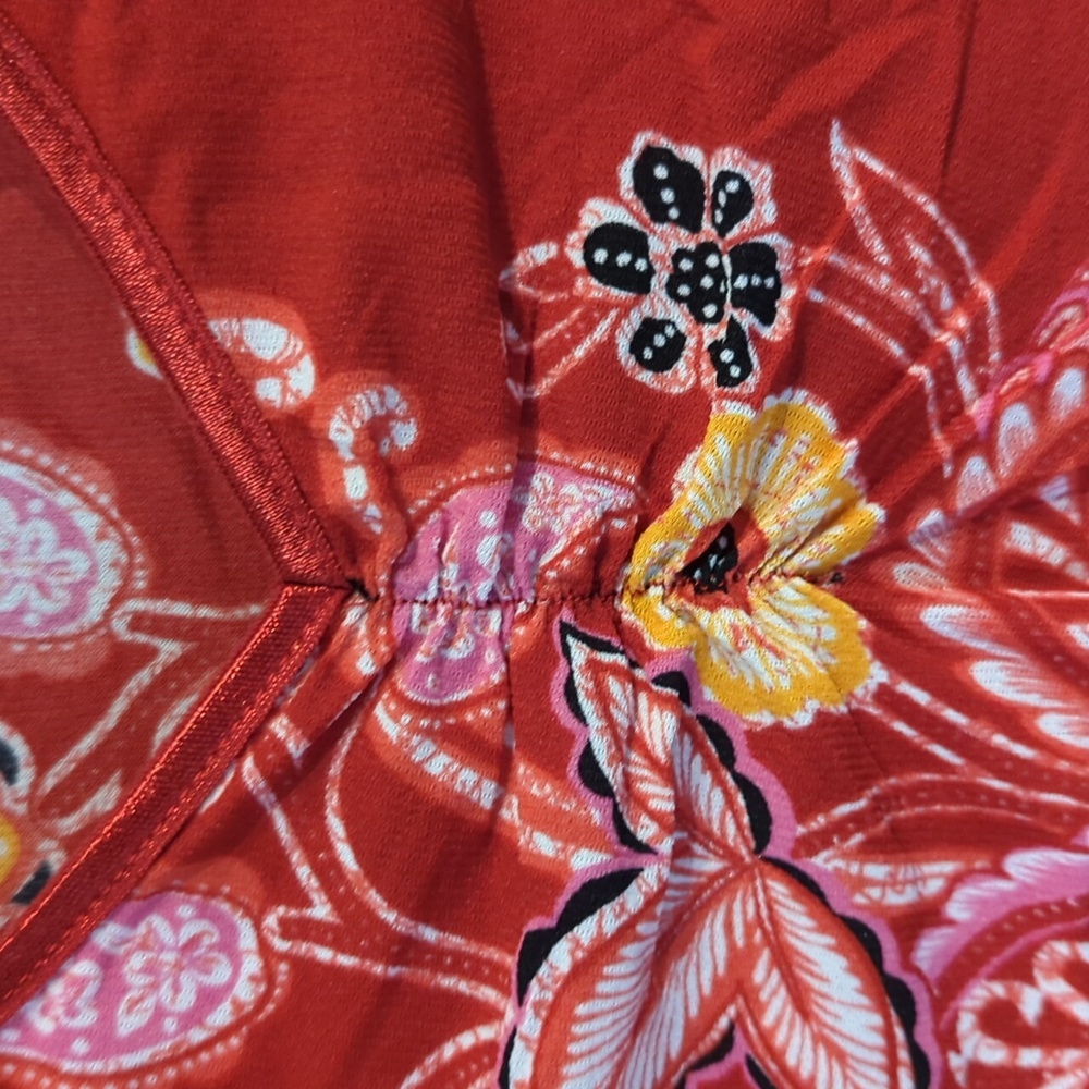 Festival Y2K Guess Jeans Semi Sheer Red Small Stretch Printed Floral Depop Vtg - Picture 6 of 12